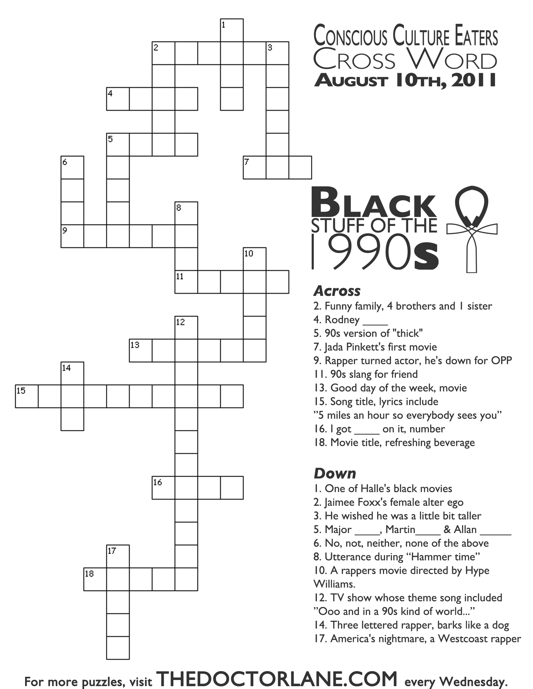 Hump Day Crossword: Black Stuff of the 1990s Nikki Lane Ph D